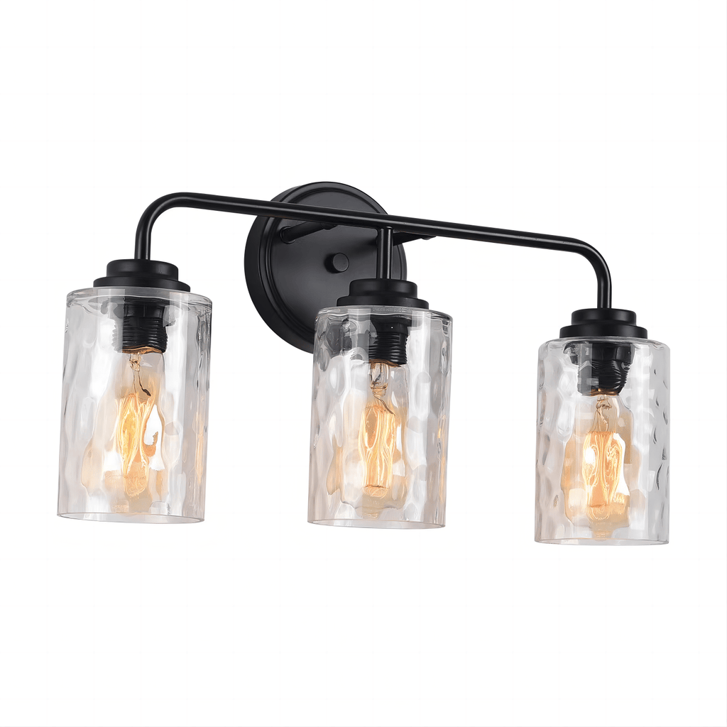 3-Light with Clear Glass Glacier Shade Unique Hand-make Lampshade Industrial Indoor Light Fixtur E26 Socket [No Bulb][Unable ship weekends, TK/TEMU only for pickup]