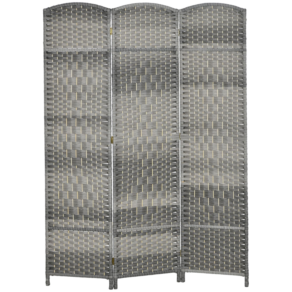 3 Panel Room Divider, 6 Ft Tall Privacy Screen in Mixed Gray, Freestanding Wood Partition Modern Home Office Decor