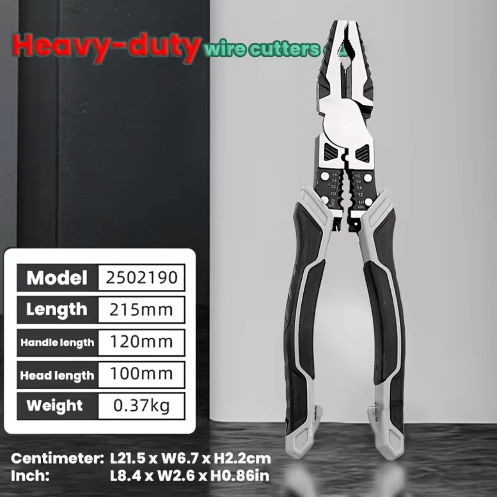 3-piece set, five in one multifunctional pliers set, industrial grade with PVC handle, professional manual tools, automatic wire stripper and cutter - metal
