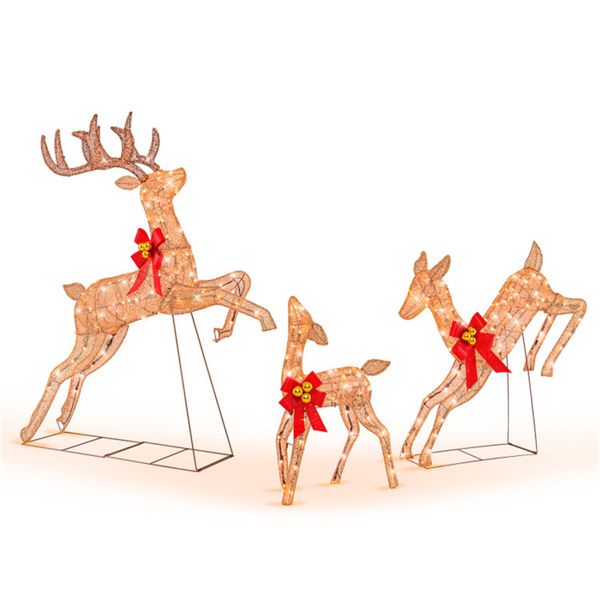 3 Pieces Lighted Christmas Reindeer Christmas decoration