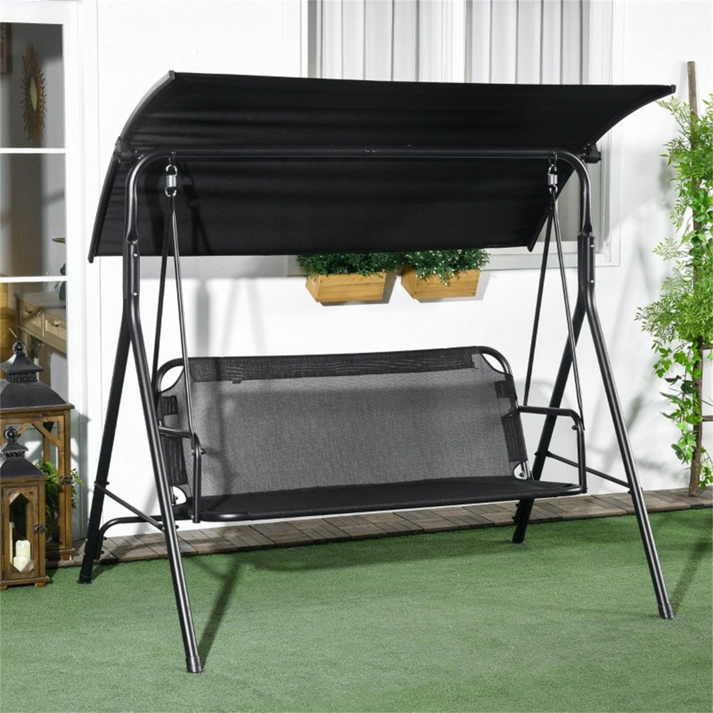 3-Seat Outdoor Patio Swing Chair-Black (Amazon Shipping) Prohibited by WalMart