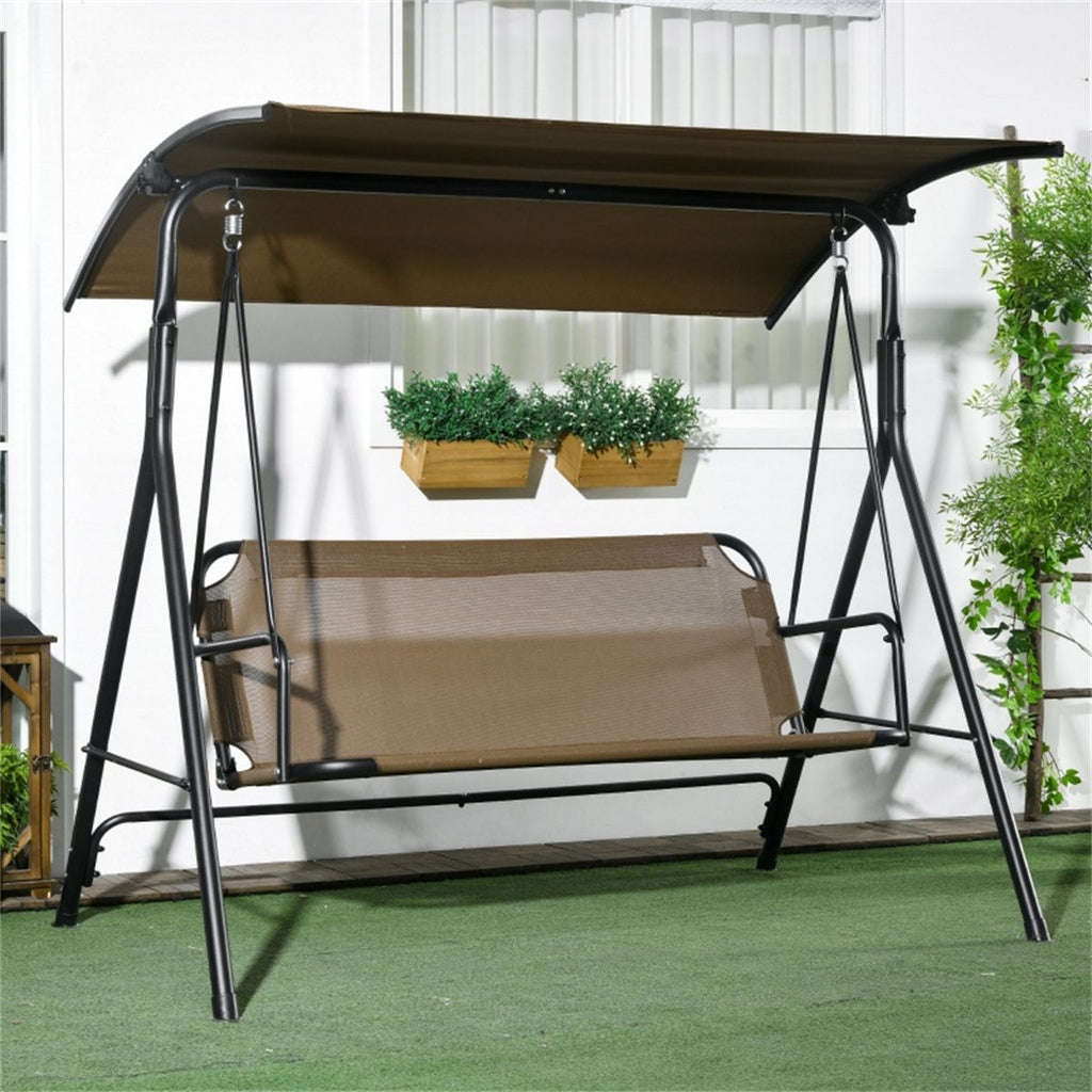 3-Seat Outdoor Patio Swing Chair-Brown ( Amazon Shipping) Prohibited by WalMart