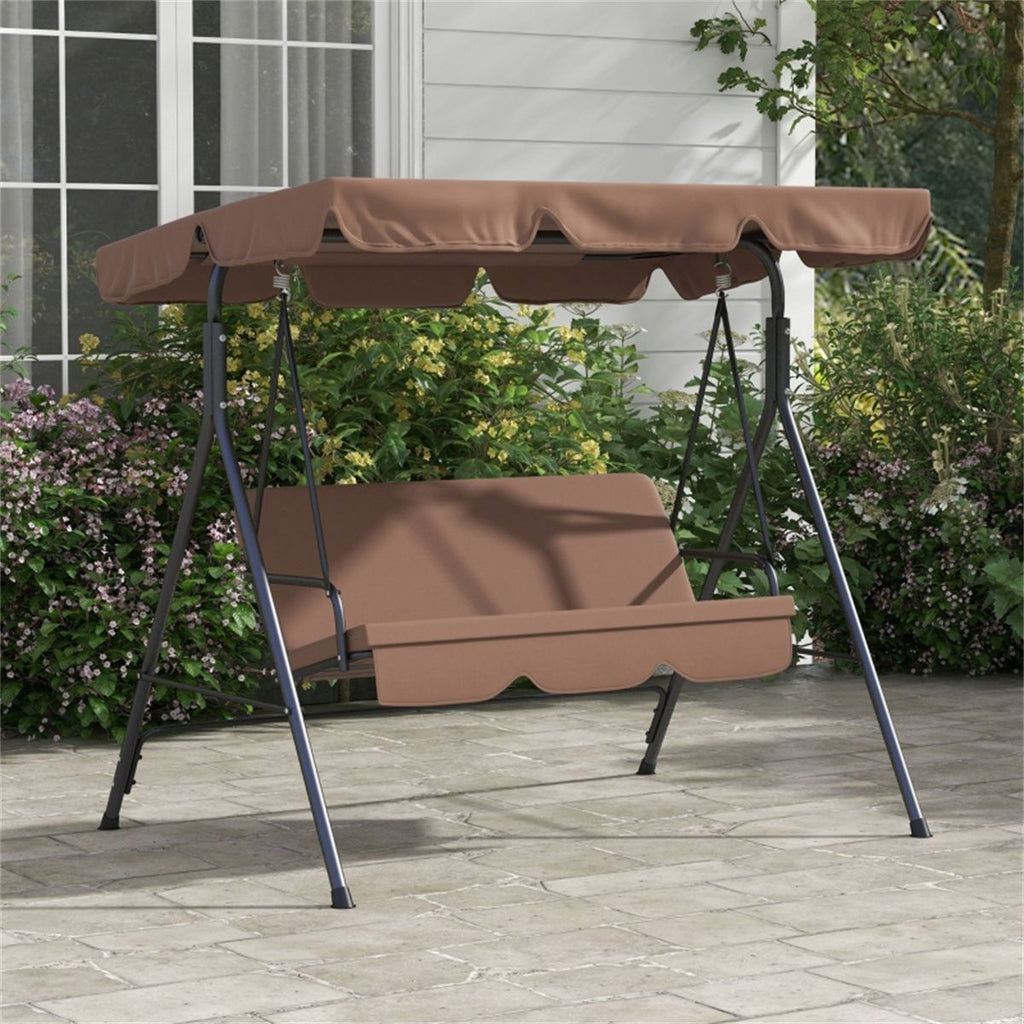 3-Seat Outdoor Patio Swing Chair-Brown ( Amazon Shipping) Prohibited by WalMart