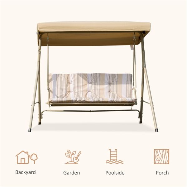 3-Seat Outdoor Porch Swing-Green (Swiship ship)( Prohibited by WalMart )