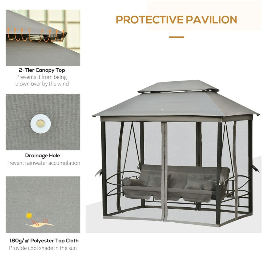 3-Seat Patio Swing Chair