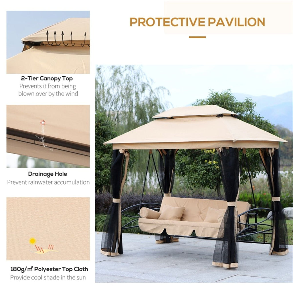 3-Seat Patio Swing Chair