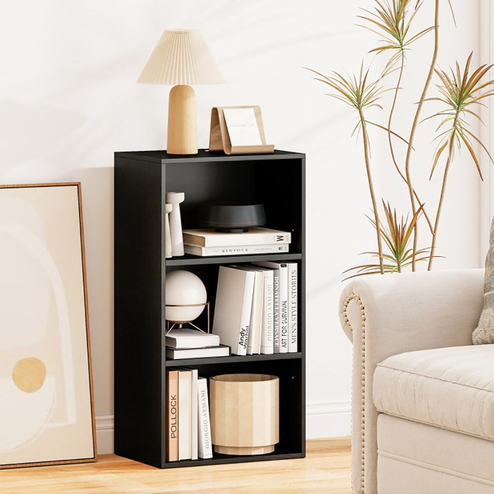 3-Tier Cube Bookcase with Adjustable Shelves for Home Office