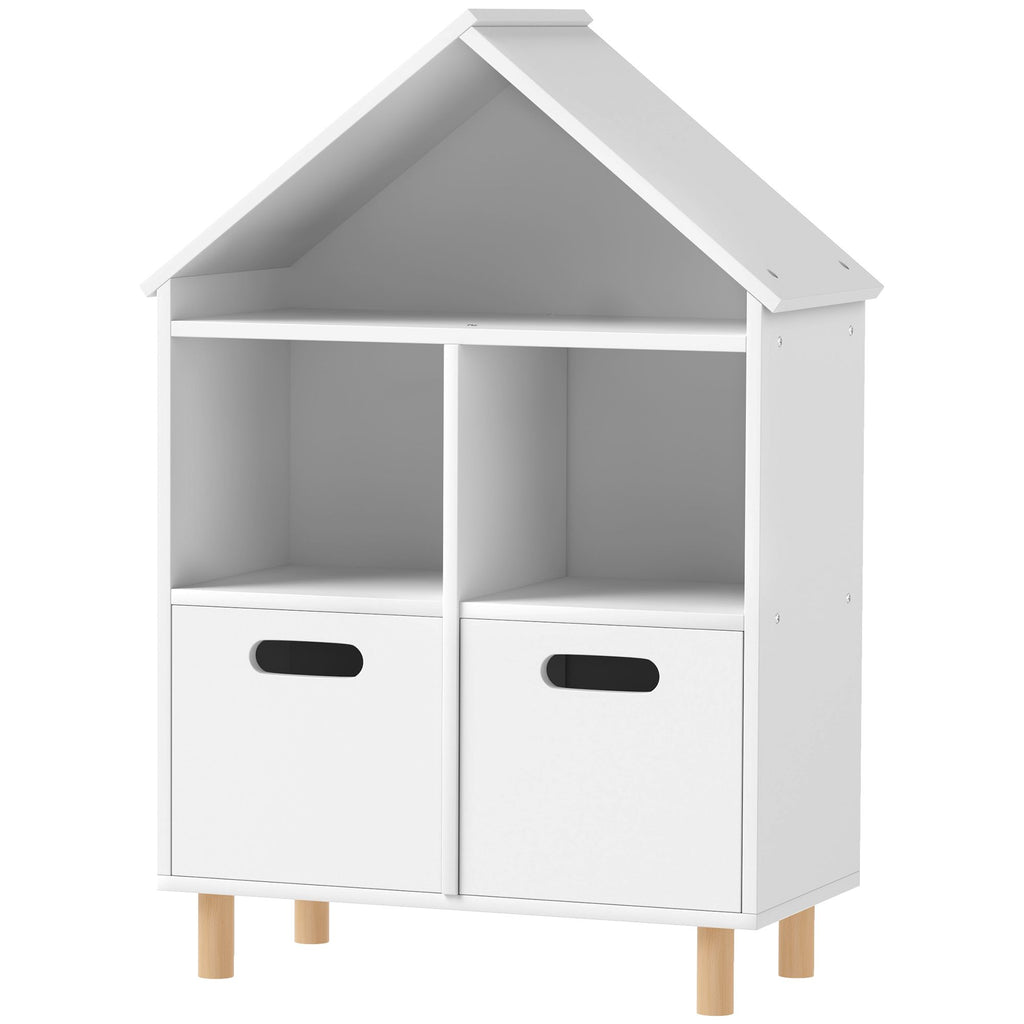 3 Tier Kids Bookshelf with Two Drawers, for Kids Rooms, Bedroom, Nursery, White