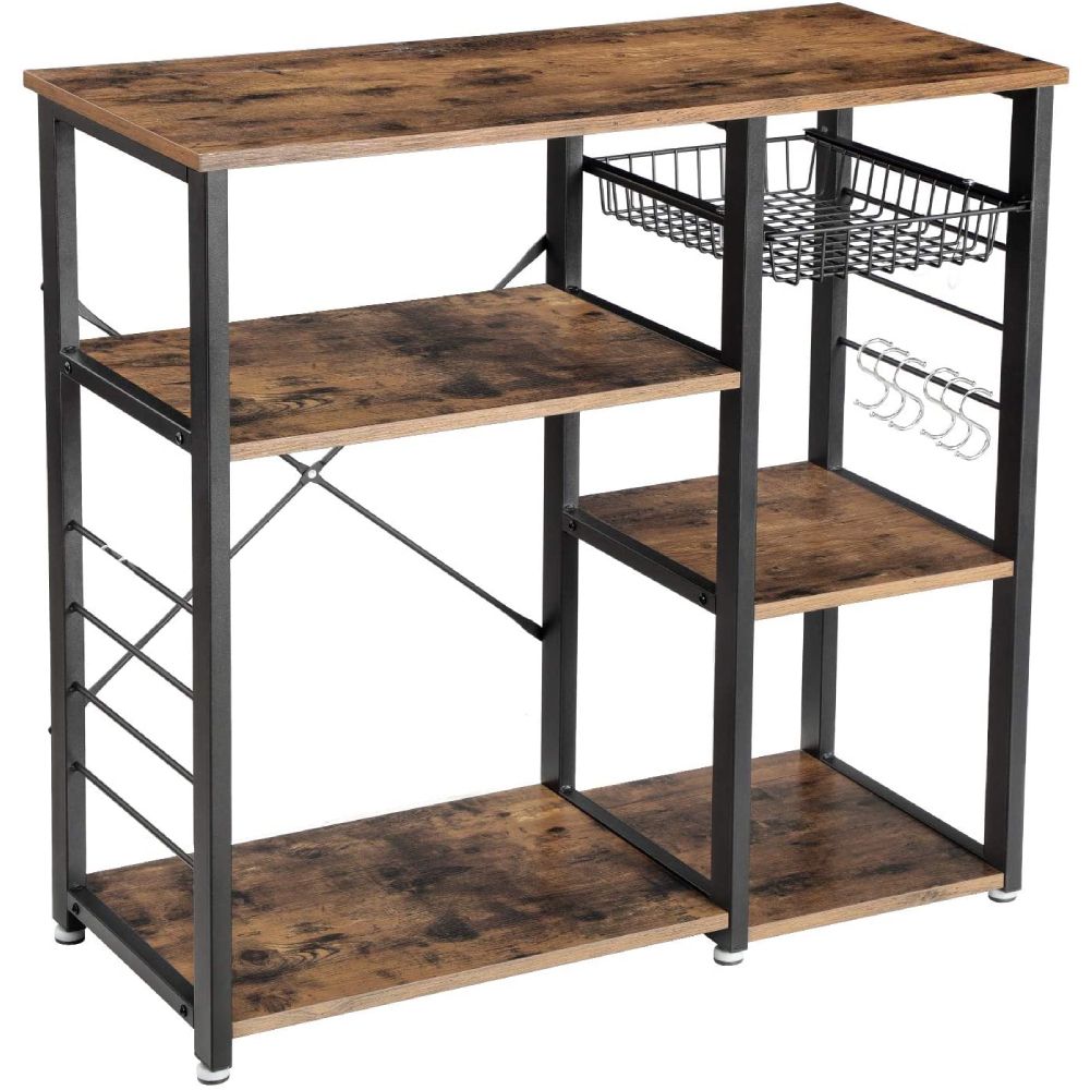3-Tier Kitchen Baker's Rack Utility Microwave Oven Stand Storage Cart Workstation Shelf White Oak