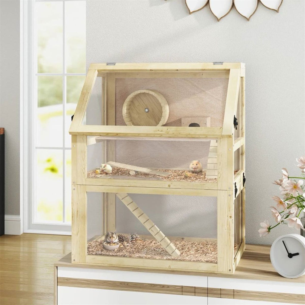 3 Tier Wooden Hamster Cage 24" x 16" x 29.5"