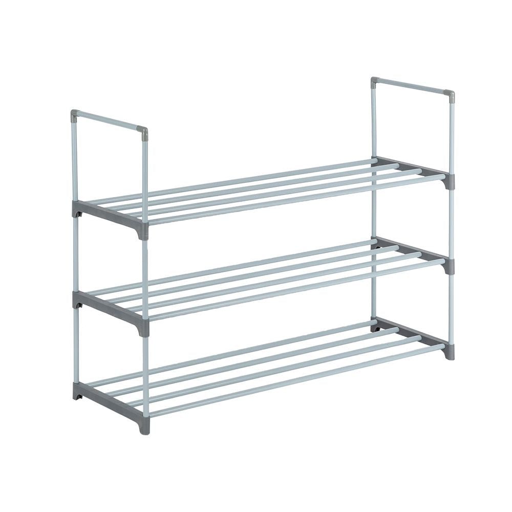 3 Tiers Shoe Rack Shoe Tower Shelf Storage Organizer For Bedroom, Entryway, Hallway, and Closet Gray Color RT