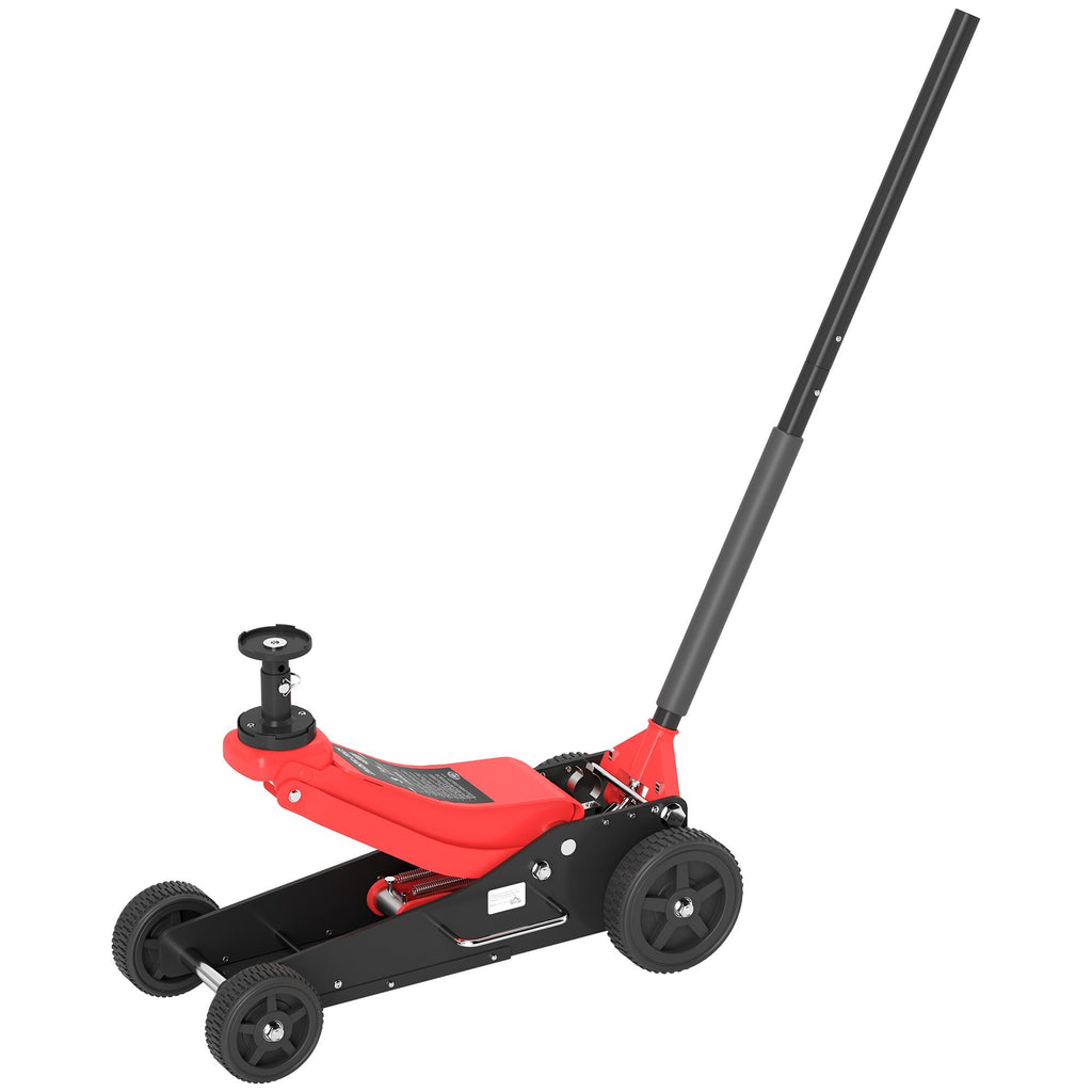 3 Ton Big Wheel Hydraulic Car Jack Heavy Duty Steel Off-Road Jack with Extra Saddle for Trucks, SUVs, ATVs, Red