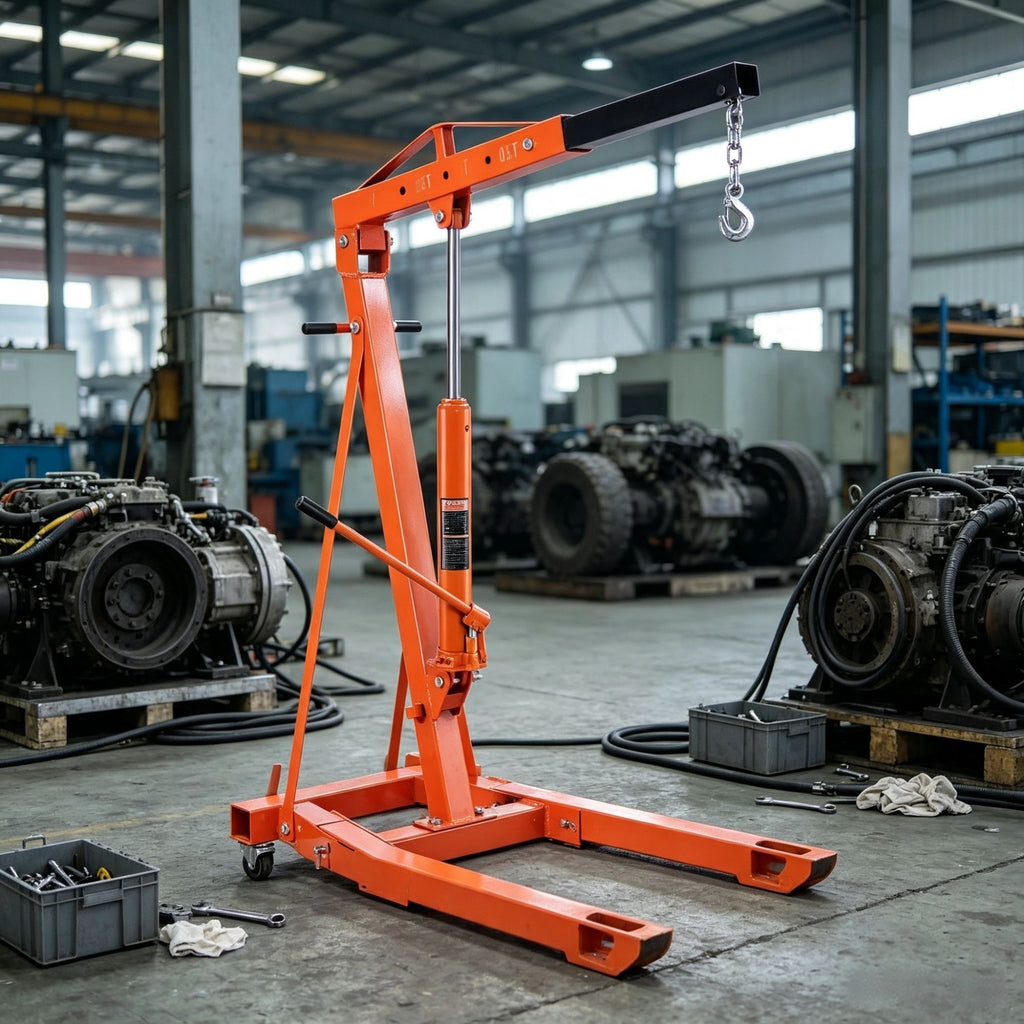 3-Ton Hydraulic Long Ram Jack, Engine Hoist Cylinder with Clevis Base for Garage & Shop Cranes