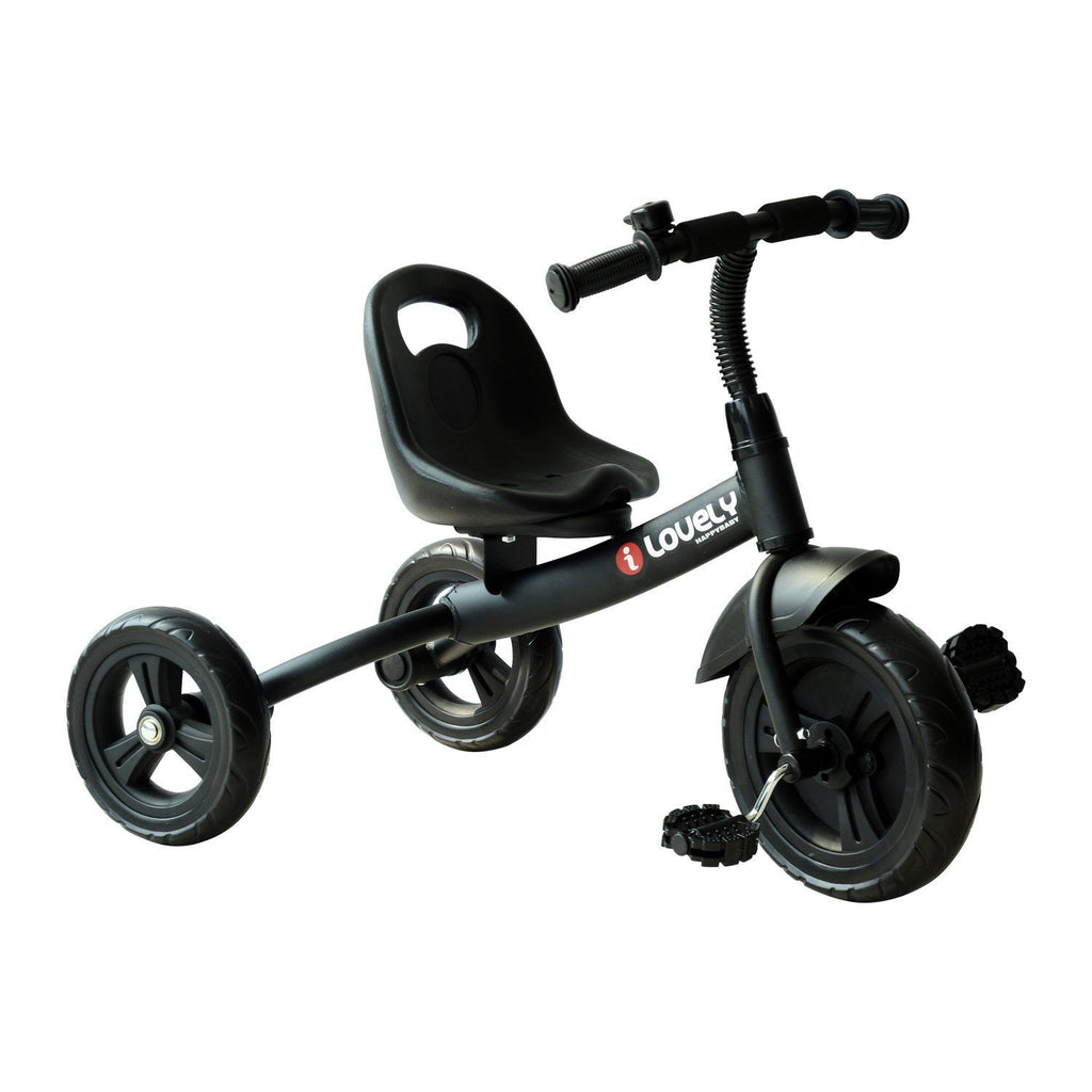 3-Wheel Indoor Outdoor Toddler Tricycle with Bell for Recreation Ride-On Black com