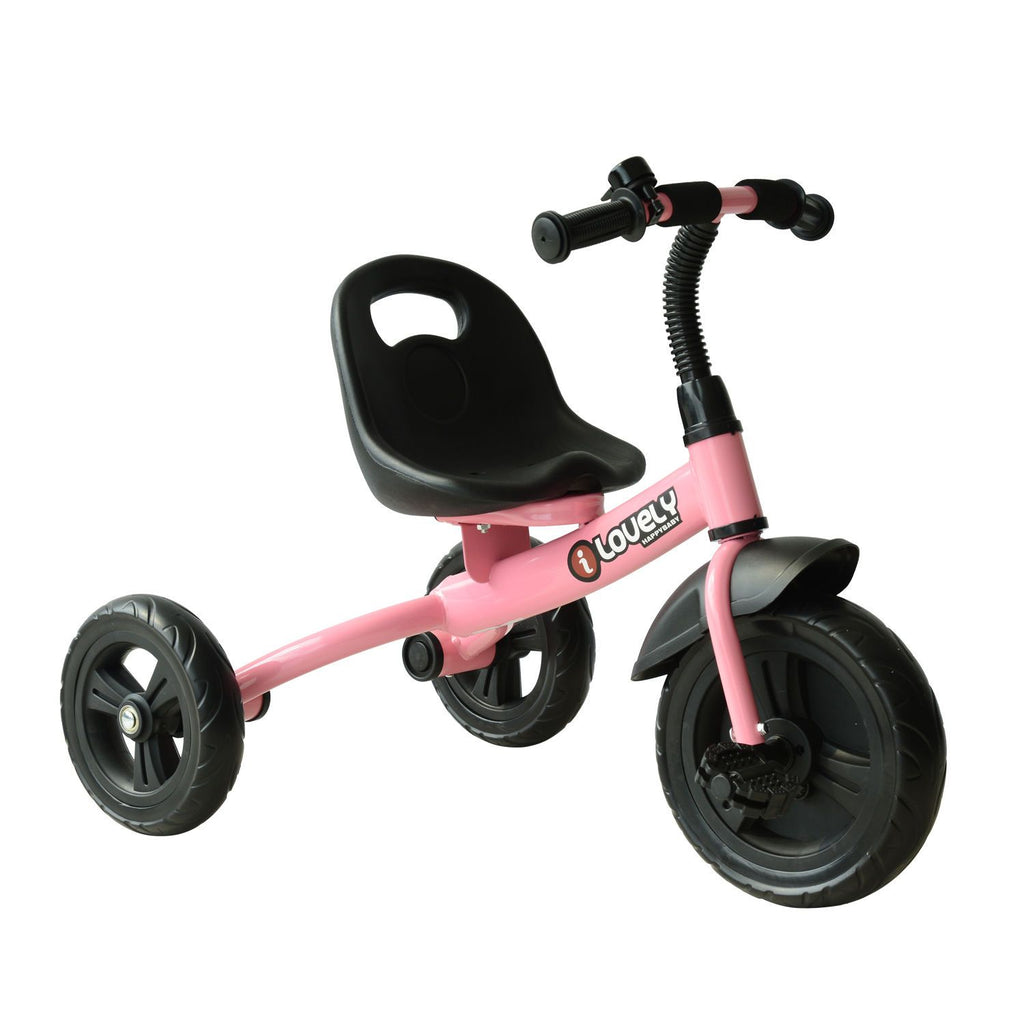 3-Wheel Recreation Ride-On Toddler Bike With Bell for Children Indoor / Outdoor, Pink