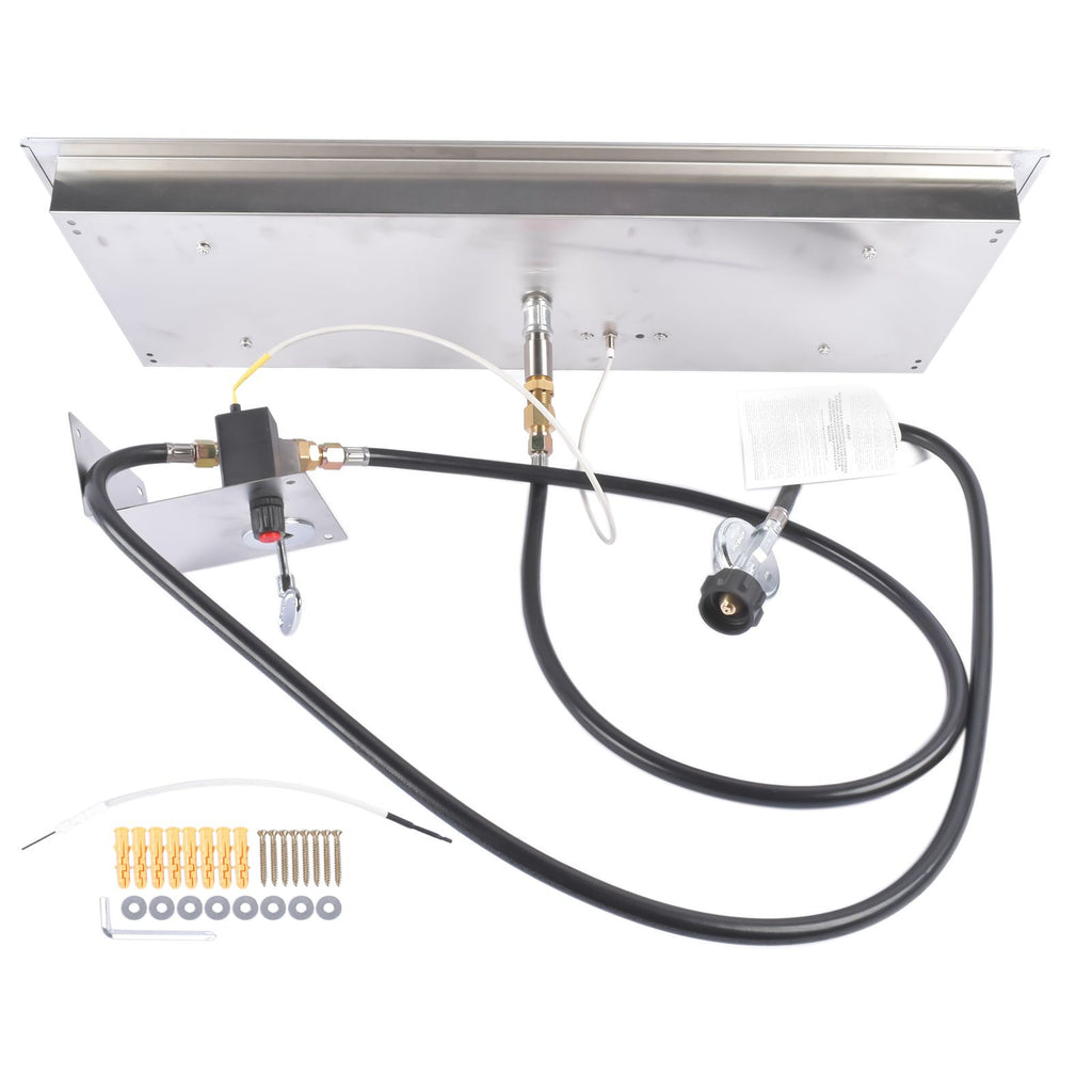 30x10-inch Fire Pit Pan Stainless Steel Fire Pit Burner Kit Rectangular Indoor or Outdoor