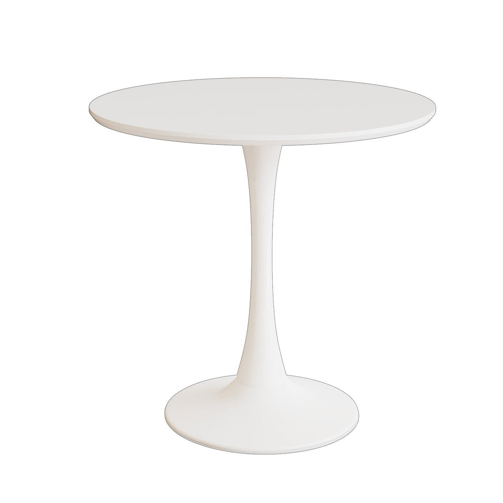 31.5" White Round Dining Table, Tulip Table Kitchen Dining Table 2-4 People with MDF Table Top & Pedestal Base, Mid-Century End Table Leisure Coffee Table Office Living Room Table