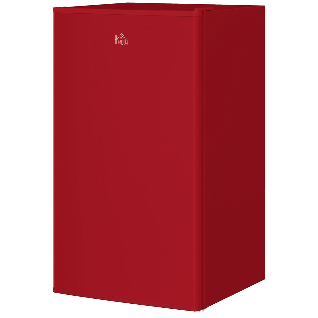 3.2 Cu.Ft Mini Fridge with Freezer, Single Door Compact Refrigerator with Adjustable Thermostat, Reversible Door, Red