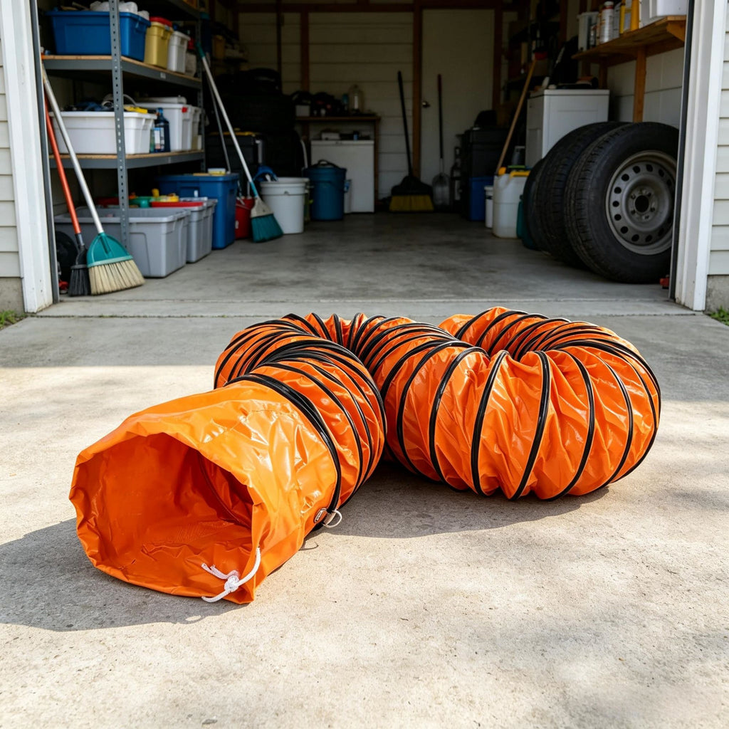 32ft 12-Inch PVC Flexible Duct Hose, Heavy-Duty Ventilation & Exhaust Ducting for Utility Blowers & Fans
