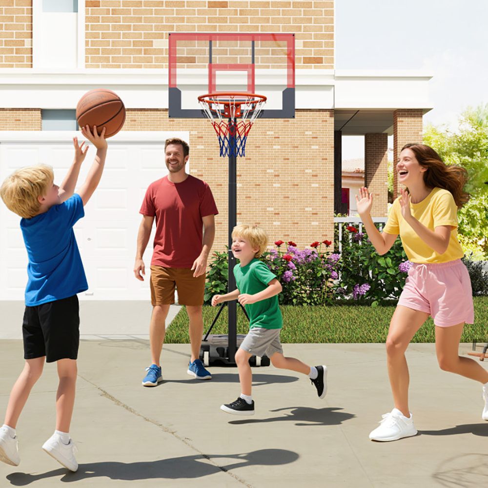 3.3-7 Feet Portable Adjustable Outdoor Kids Basketball Hoop Goal System