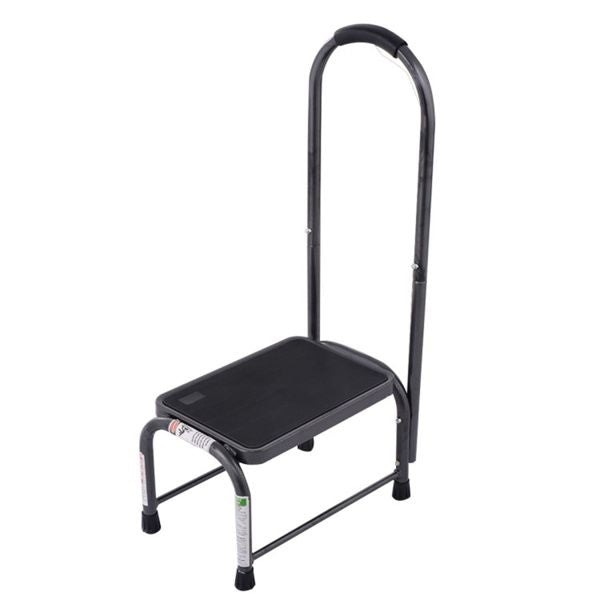 330 lbs Capacity Step Stool - Heavy-Duty Powder-Coated Iron, Large Non-Slip Platform (15"x10.5"), Armrest for Safety