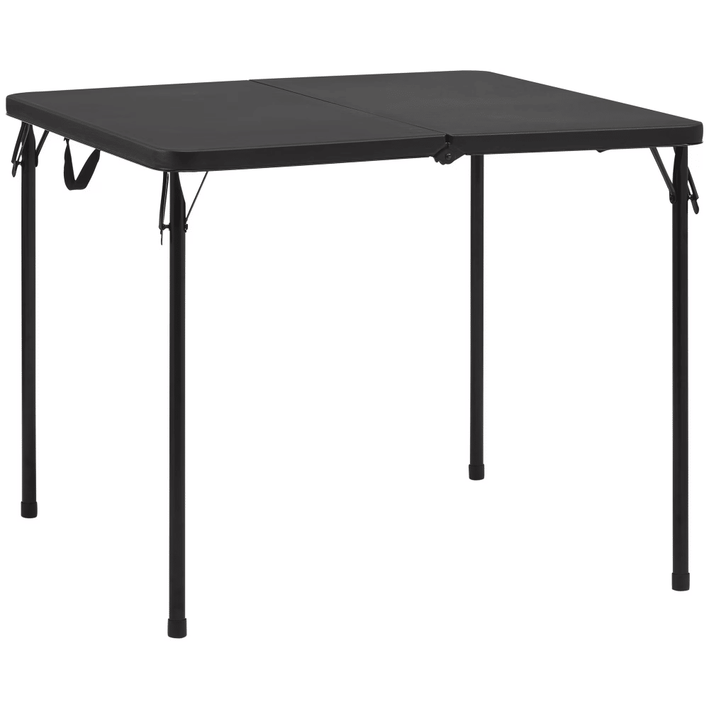 34" Square Resin Fold-in-Half Table, Rich Black (Shipment from Walmart)
