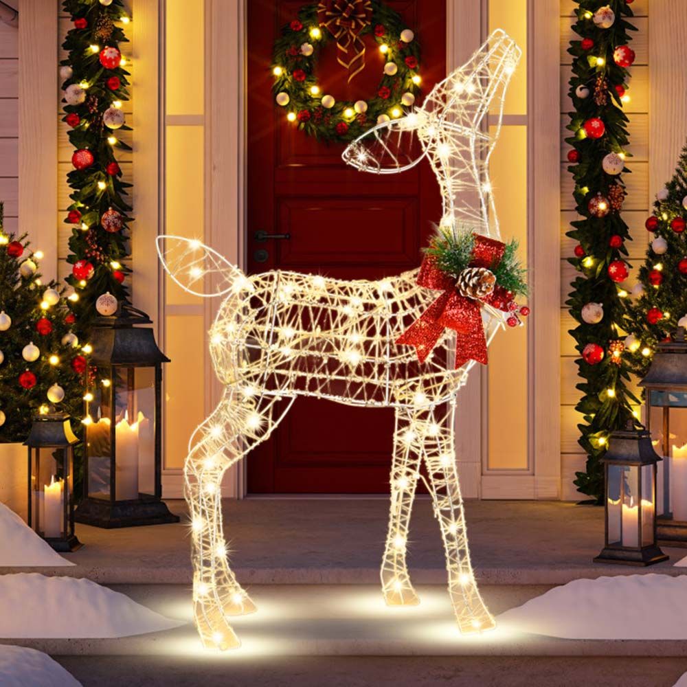 34.5 Inch Lighted Christmas Reindeer Decoration with 50 Warm White LED Lights