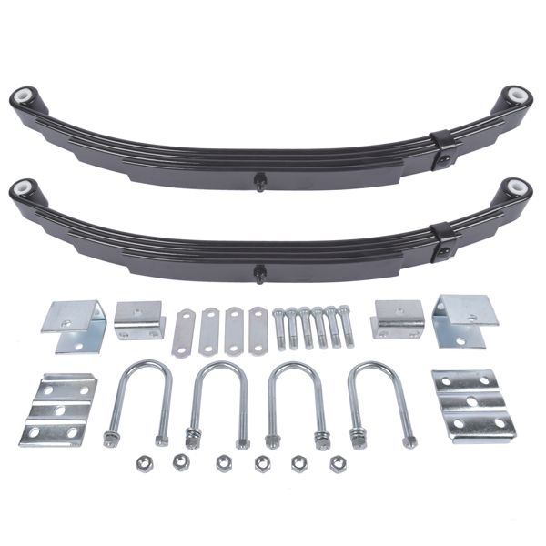3500lb Single Trailer Axle Suspension Kit Leaf Spring U-bolt & Hanger Kit Include Complete tandem trailer axle hanger kit for 1-3/4" leaf springs