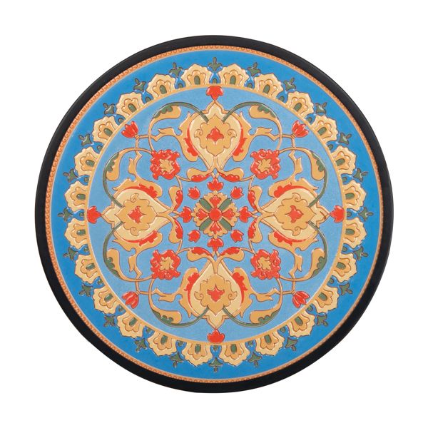 35*35*52cm Glass Cement Set Fire Blue Faberge Mosaic Table