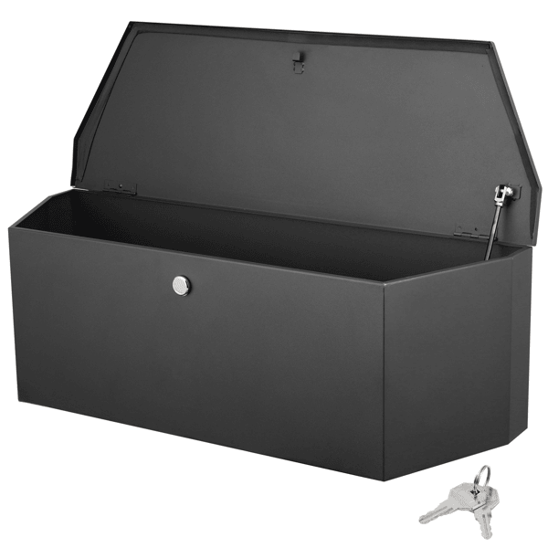 36" Heavy Duty Steel Trailer Tongue Tool Box with Lock and Keys, 12"x12" Utility Storage for Pickup Truck Bed, RV Trailer, and Trailer Tongue