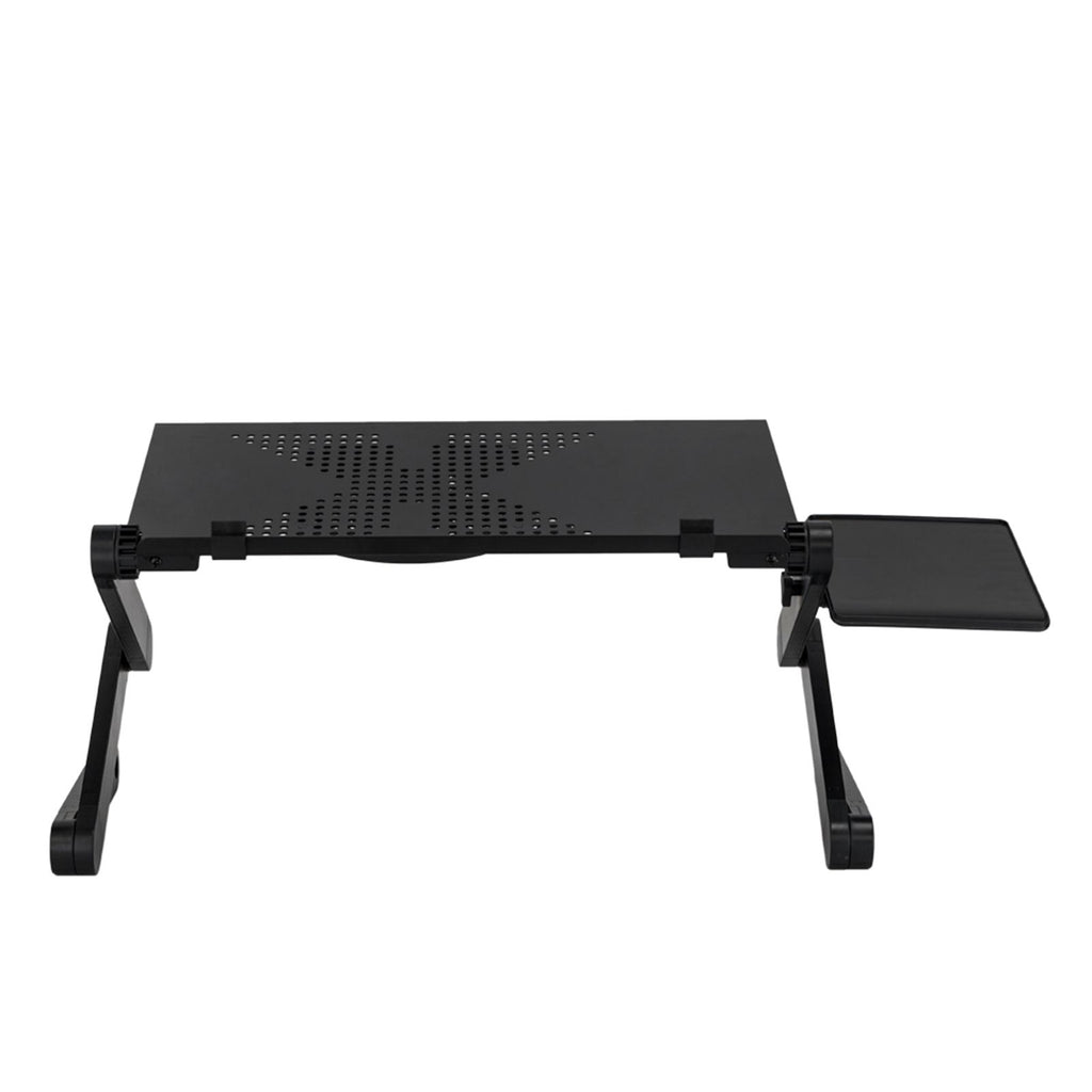 360-Degree Rotation Multifunctional Portable Folding Table with Fan & Mouse Black