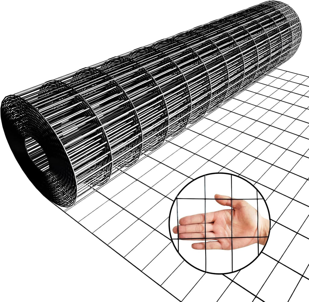 36inch x 50ft Black Vinyl Coated Hardware Cloth 2" X 3" 16Ga Welded Wire Mesh fence, PVC Coated Welded Chicken Wire Fencing, Metal Garden Plant Fencing, for Chicken Coop and Home Improvement