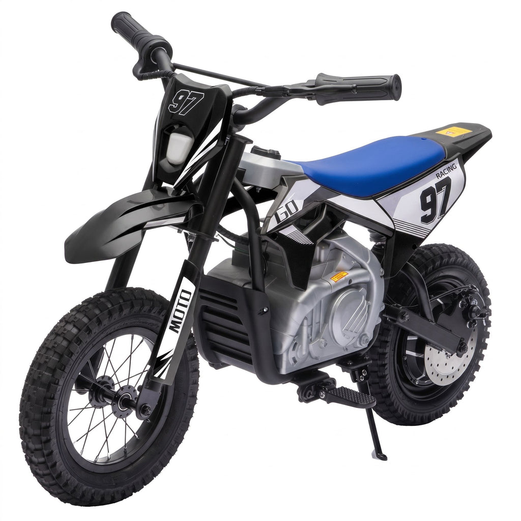 36V Electric Dirt Bike for Kids with Brushless Motor, Up to 9.9 MPH, Inflatable Tires and Rear Suspension, Black