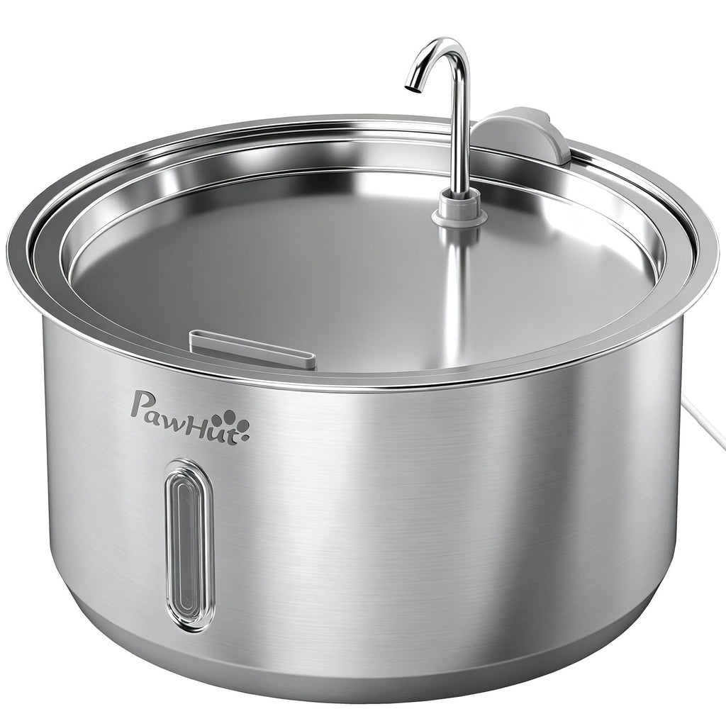 372 oz/11L Cat Water Fountain with Stainless Steel, 4-Stage Filtration, Quiet Pump, Visual Level Window, Low Water Alert