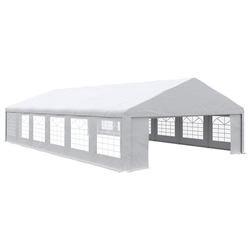 39 x 23ft Party Tent & Carport, Large Outdoor Canopy Tent with Removable Sidewalls and Windows, White Tents for Parties, Wedding and Events