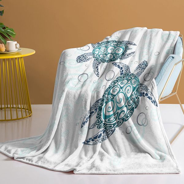 3D Sea Turtle Fleece Throw Blanket for Bed Sea Turtle Fleece Throw Blanket for Women Men Super Soft Plush Sea Turtle Throw Blanket Gifts 130X150cm