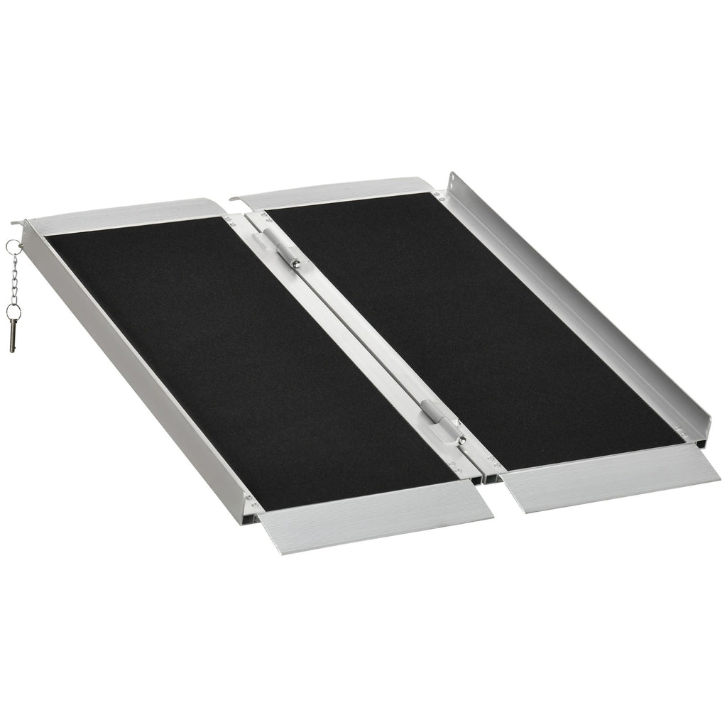 3ft Portable Wheelchair Ramp, Aluminum, Single-Fold, Mobility Scooter Access, with Handle, Black