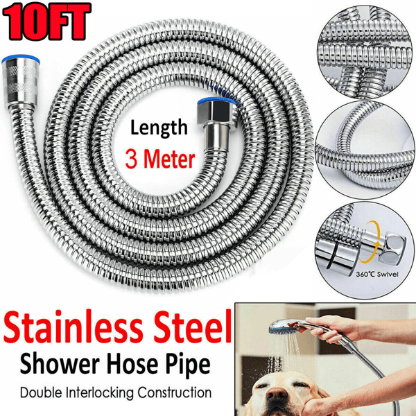 3m/118" Shower Head Hose Handheld Bathroom Flexible Tube(Not included Shower Head)