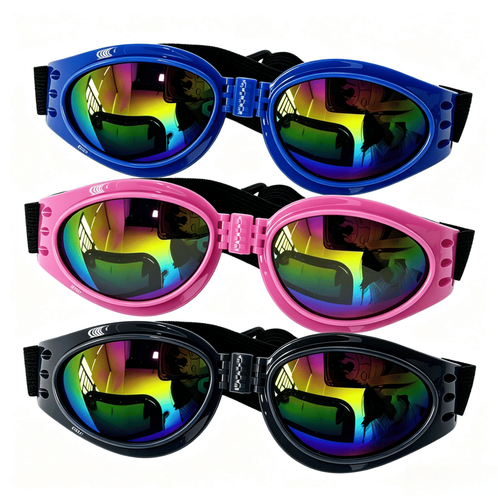 3PCS Pet Dog Goggles Protection Doggles Sunglasses for Small Medium Breeds Three colors (US Logistics only For USPS.TK/TMEU only For self-pickup)