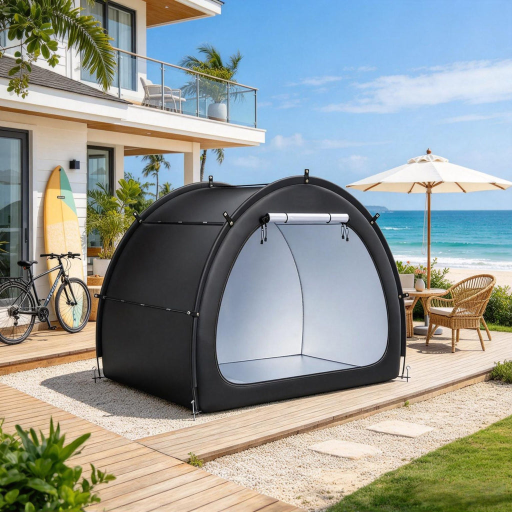4-5 Bike Storage Tent, Outdoor Spacious Waterproof Bike Tent with Ventilated Window, High Strength Fiberglass & Dual Zippers, Fit for Bicycle