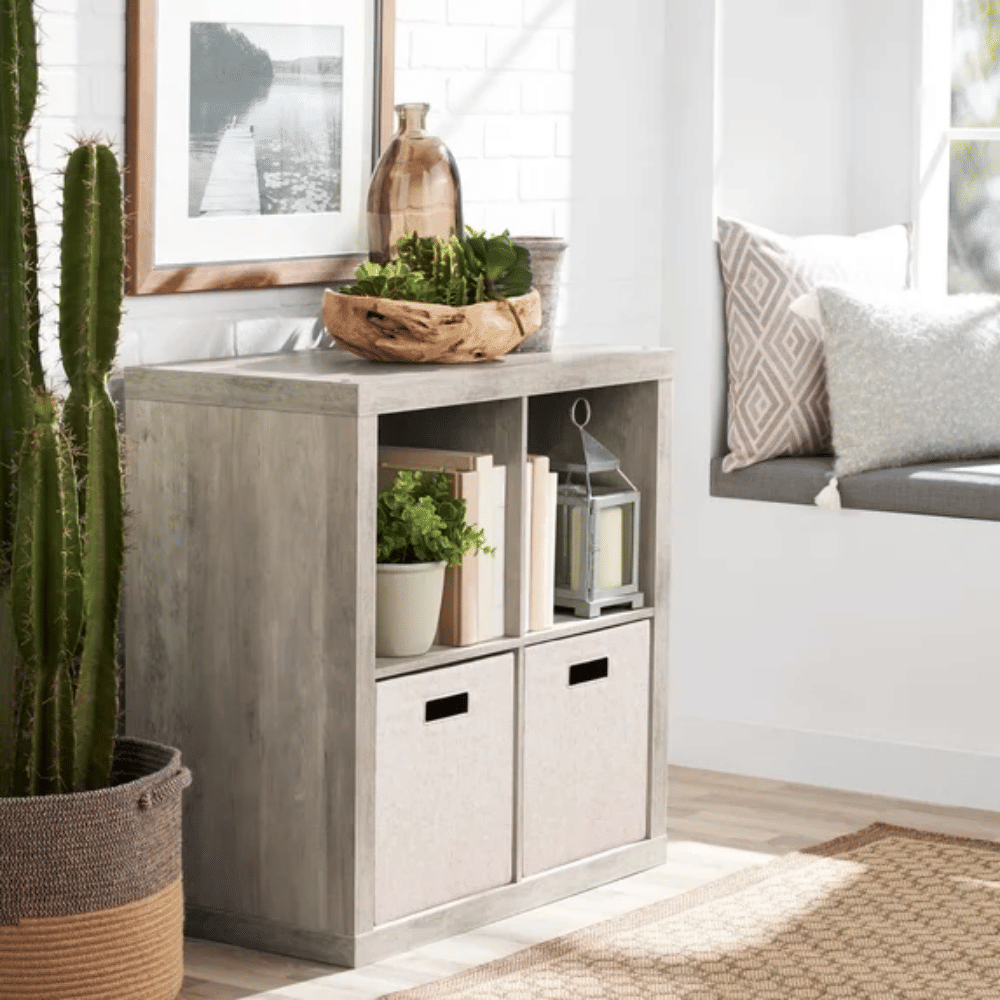 4 Cube Storage Organizer, Rustic Gray