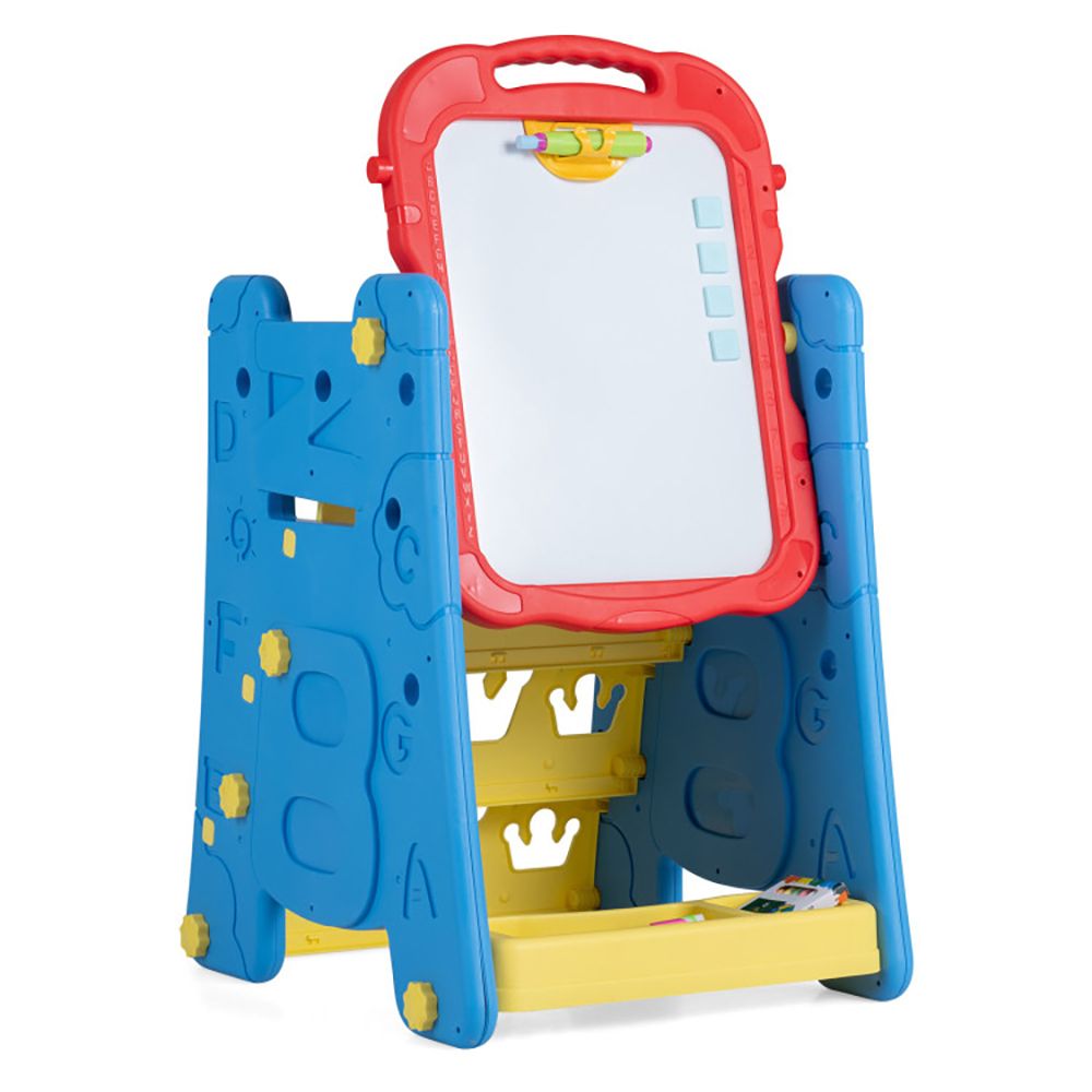 4 in 1 Art Easel for Kids with Double Sided Magnetic Board