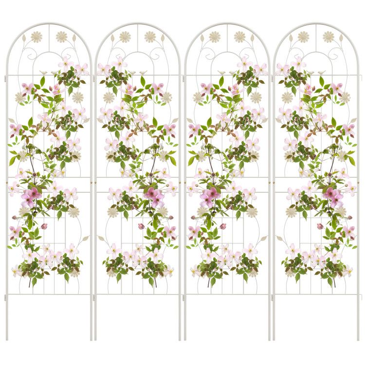 4 Pack 71 x 20 Inches Metal Garden Trellis for Climbing Plants