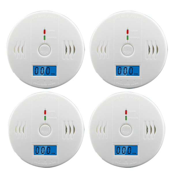 (4 Pack)LCD Display CO Carbon Monoxide Gas Detector Device Home Safety Alarm Detector (Logistics only For USPS.TK/TMEU only For self-pickup)