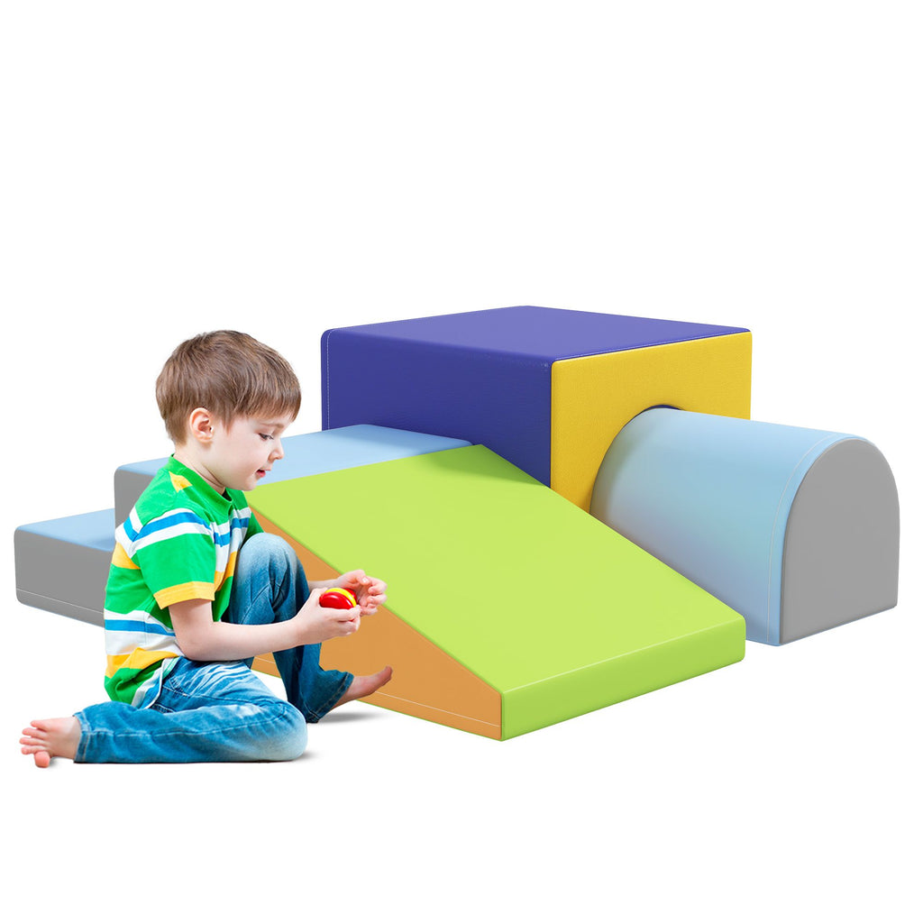 4 Piece Foam Play Set, Soft & Safe Kids Toddlers Children Climbing Set for Crawling or Sliding, Contemporary