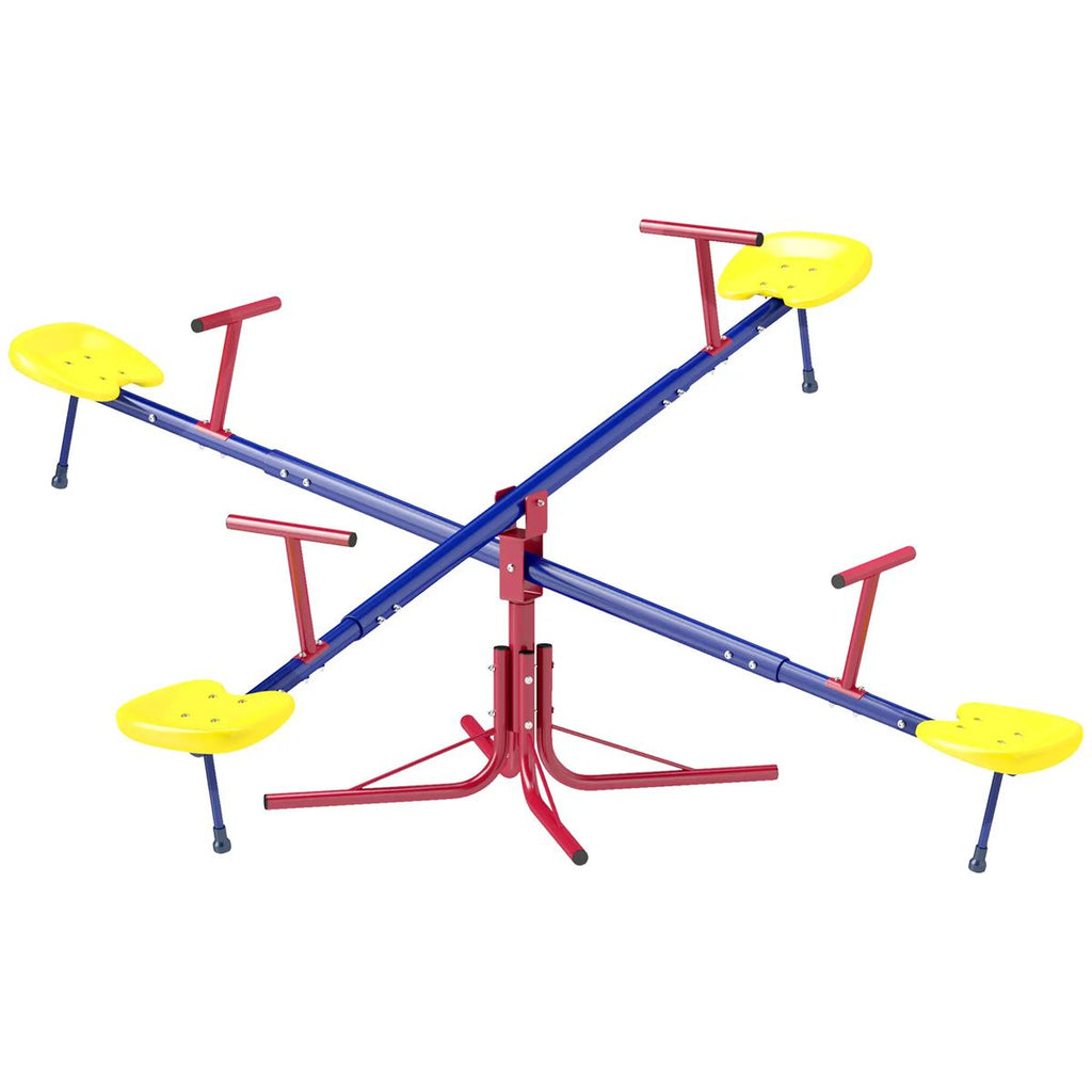 4 Seater Kids Seesaw Swivel Teeter Totter with 360° Spinning