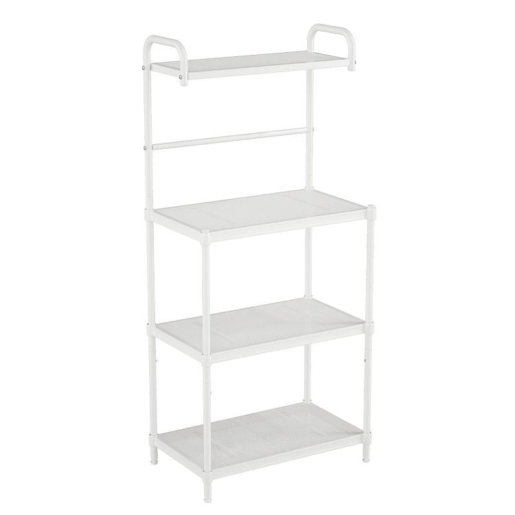 4-Tier Kitchen Microwave Storage Rack with Metal Shelves