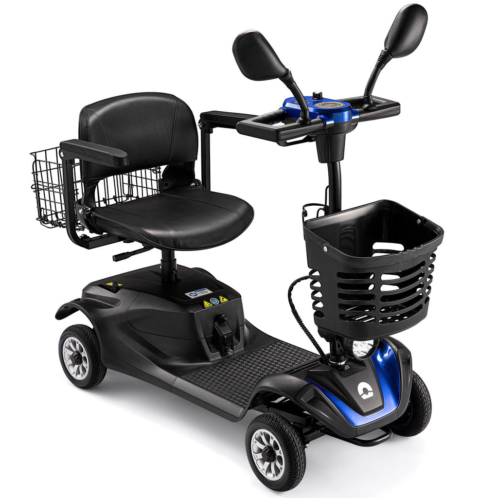 4 Wheel Electric Mobility with Lights, Battery Powered Electric Mobility Scooter, Basket, Extended Battery