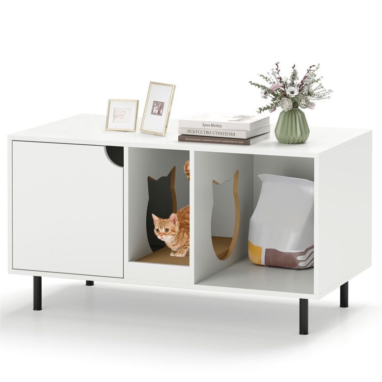 40 Inch Cat Litter Box Enclosure for 2 Cats Hidden Cat Washroom