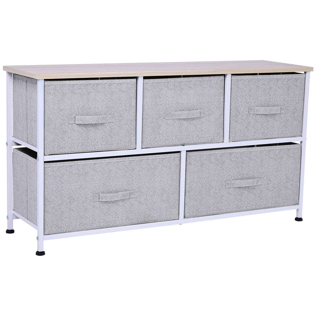 40L Storage Cube Dresser with 5 Drawers, Horizontal Organizer, Fabric Bins for Bedroom